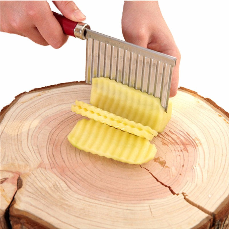 Vaisselle couteau ondulé en inox pour pommes de terre