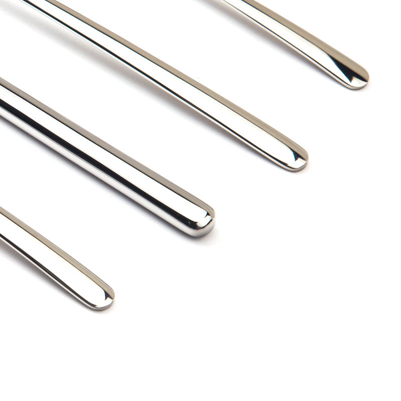 Vaisselle couverts LUNA effet miroir argentés en inox 24 pièces – Image 4