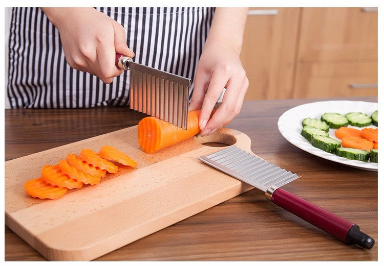 Vaisselle couteau ondulé en inox pour pommes de terre – Image 3