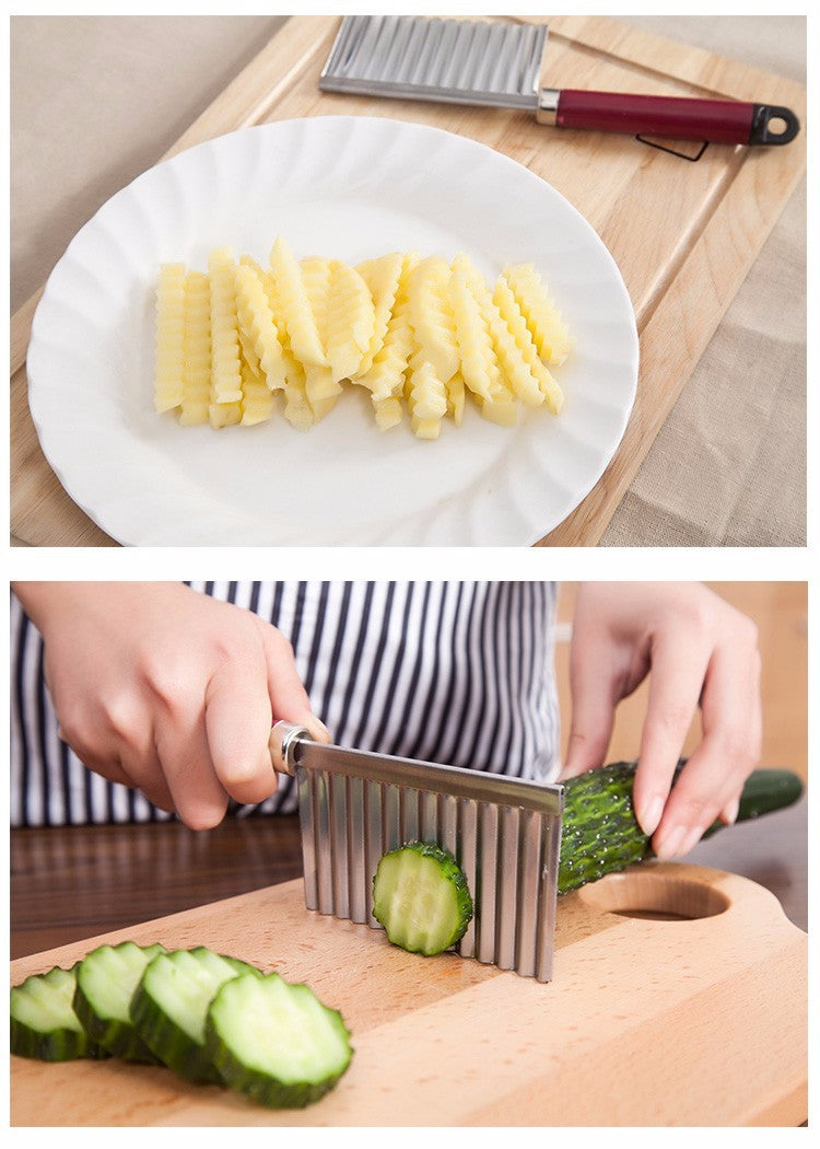 Vaisselle couteau ondulé en inox pour pommes de terre – Image 4