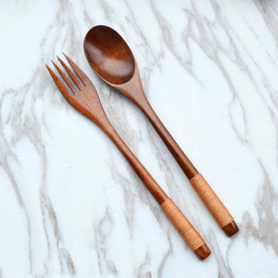 Couverts japonais avec grip marron
