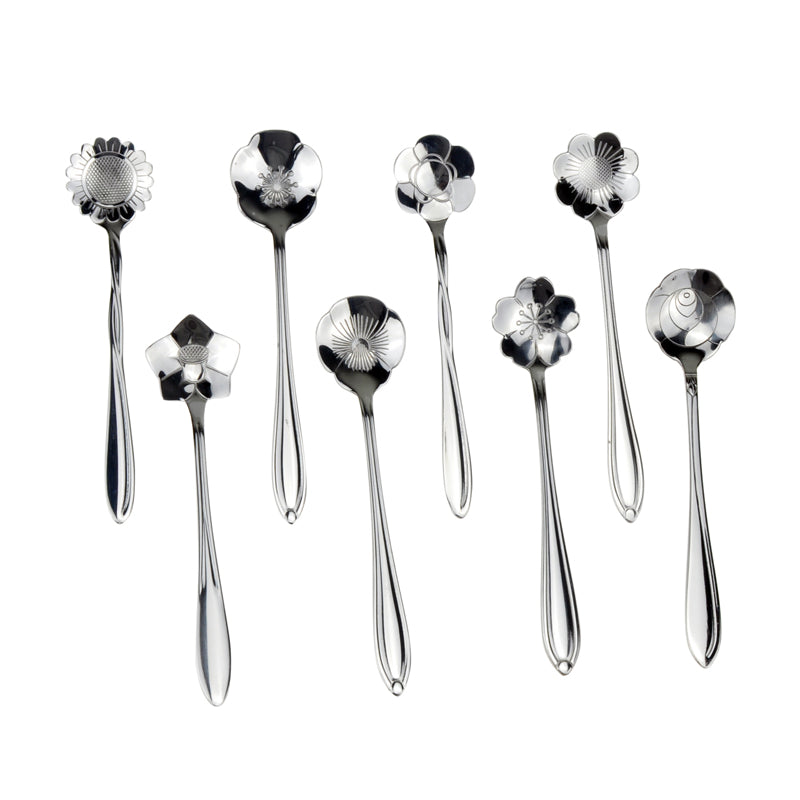 Vaisselle - Ensemble de 8 cuillères florales pour café et thé – Image 2