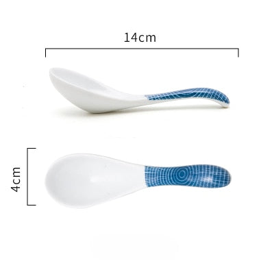 Cuillère porcelaine japonaise - Bleu