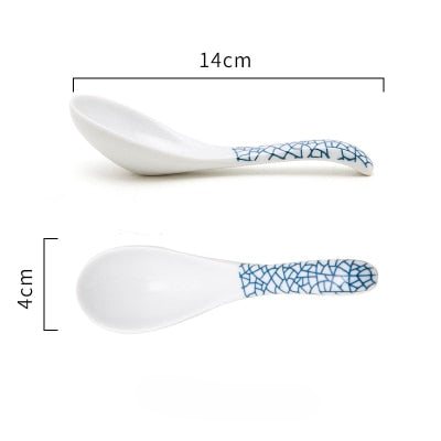 Cuillère porcelaine japonaise - Bleu clair