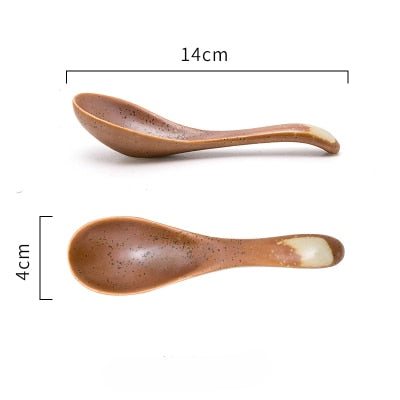 Cuillère porcelaine japonaise - Marron