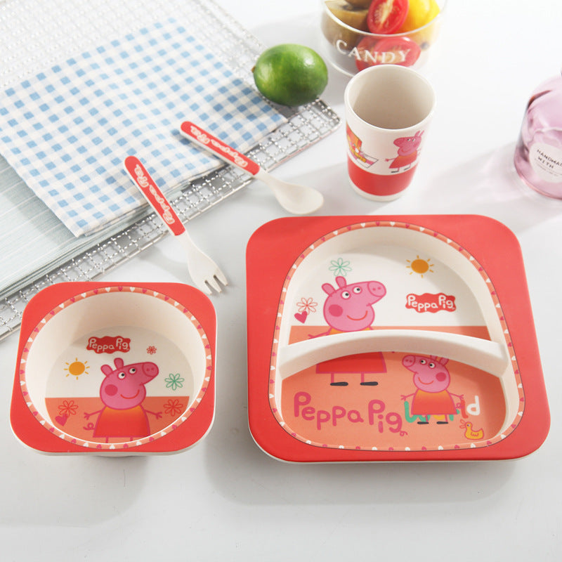 Vaisselle enfant Peppa Pig en bambou – Image 2