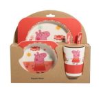 Ensemble vaisselle fibre de bambou pou enfant - Thème Peppa Pig