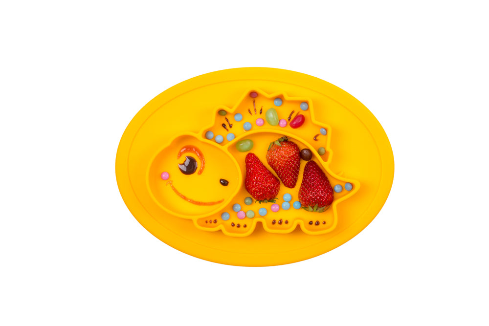 Plateau repas thème dinosaure - couleur jaune