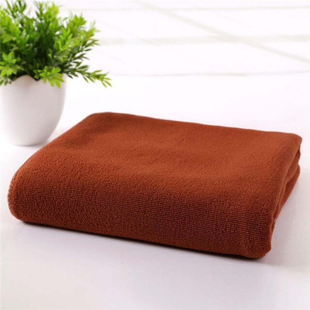 serviette de bain microfibre large marron