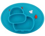 Assiette bébé silicone couleur bleu