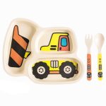 Vaisselle bébé bambou camion de chantier