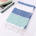 serviette de bain coton peshtemal bleu marine