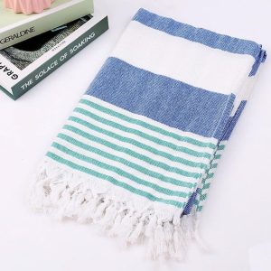 serviette de bain coton peshtemal bleu marine
