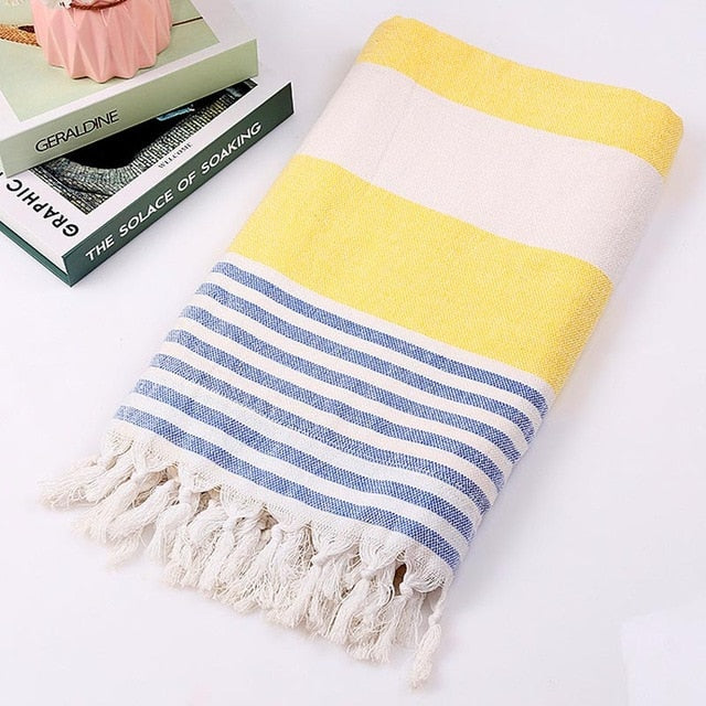 serviette de bain coton peshtemal jaune
