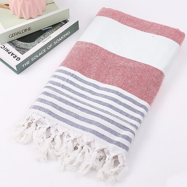 serviette de bain coton peshtemal rouge