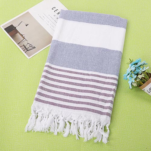 serviette de bain coton peshtemal bleu