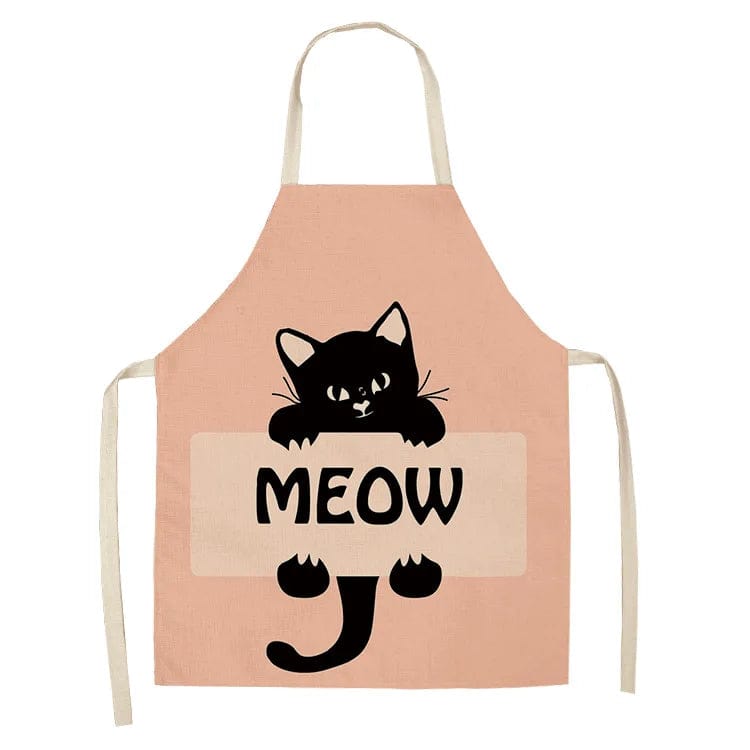Tablier impression chaton en lin et coton – Image 11