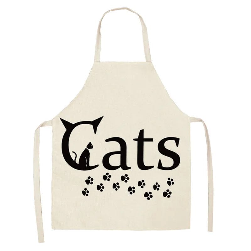 Tablier impression chaton en lin et coton – Image 26