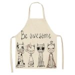 Tablier de Cuisine Chat Mignon - Lin Japonais - Taille Adulte 55x68cm Be Awsome / Adulte 55x68cm