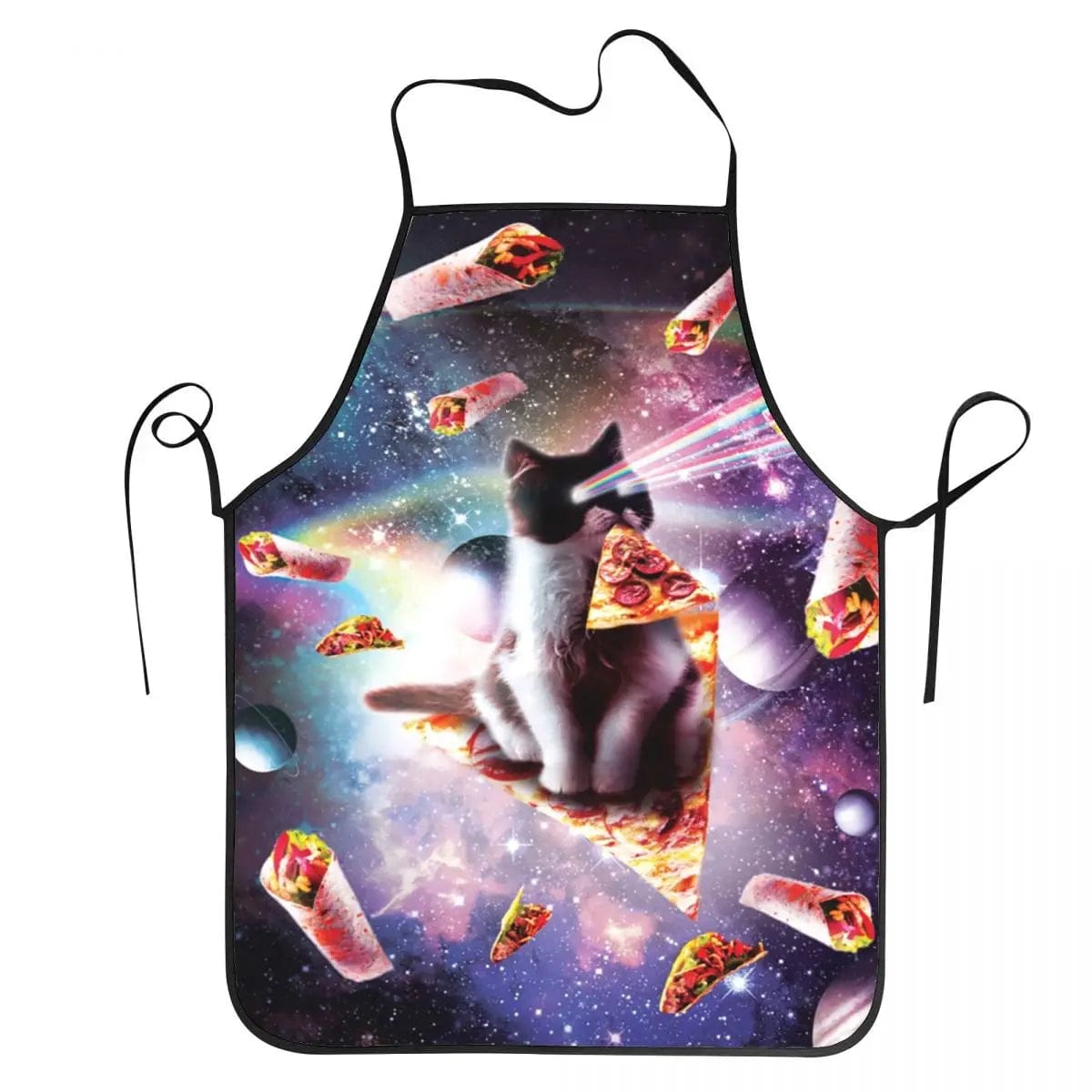 Tablier chat cosmonaute avec pizza - Humoristique unisexe – Image 13