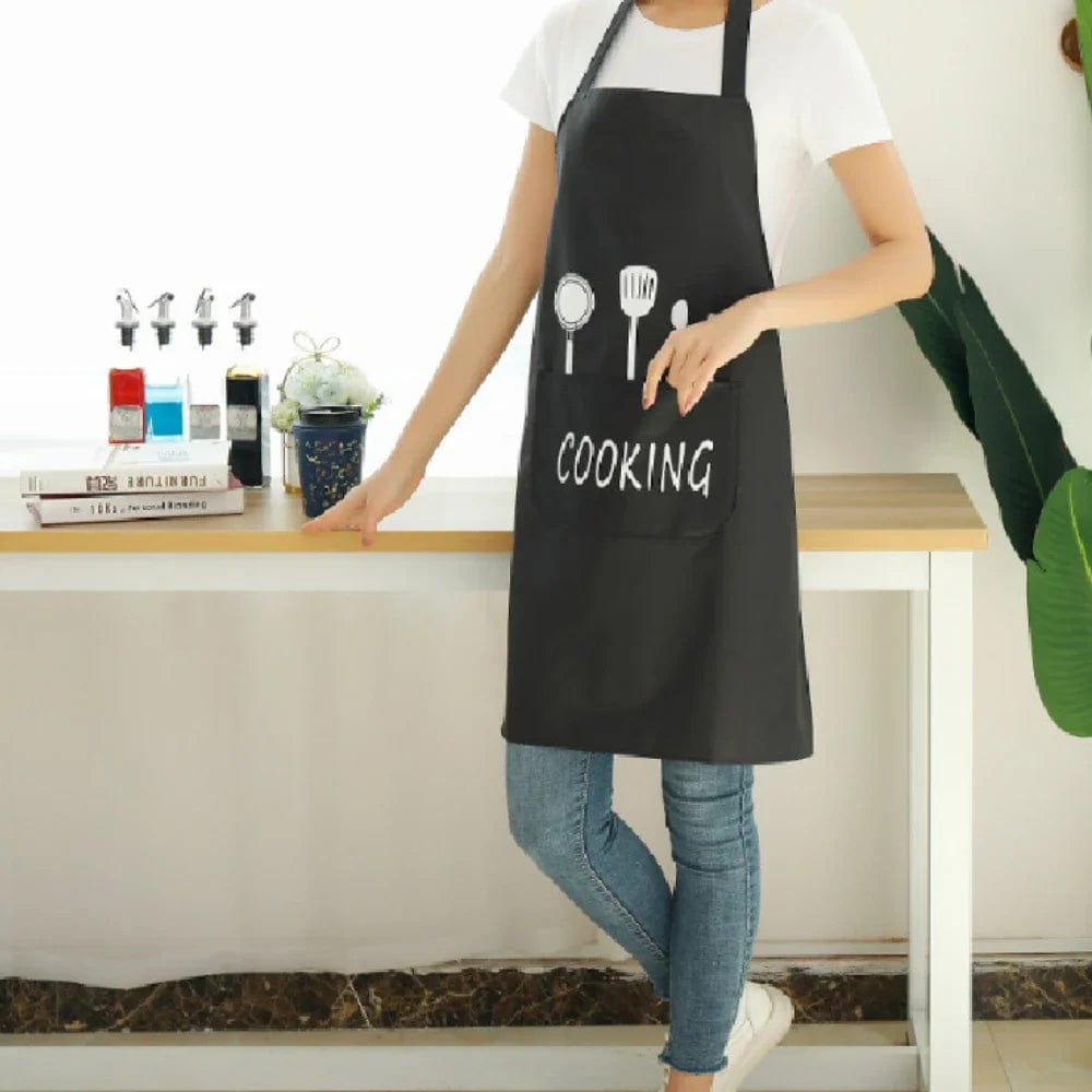 Tablier classique "Cooking" en PVC marron et imperméable – Image 6