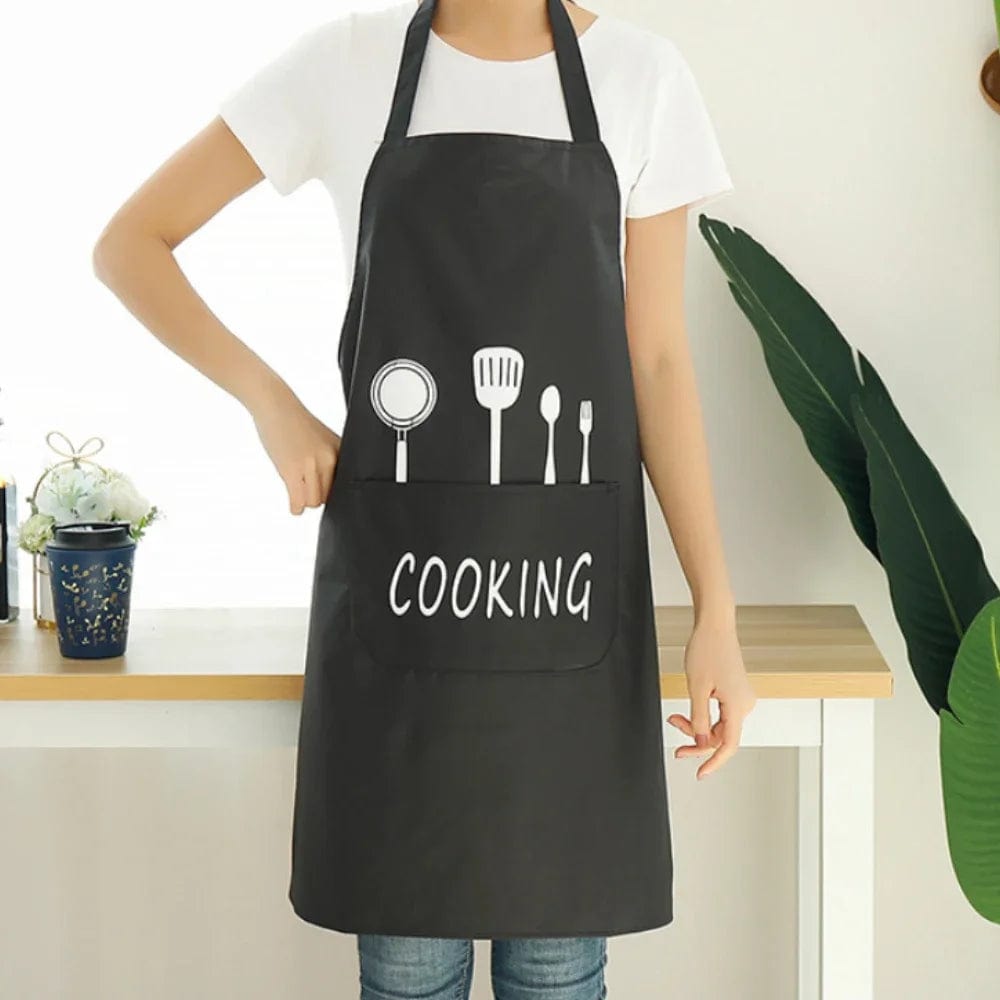 Tablier classique "Cooking" en PVC marron et imperméable – Image 4
