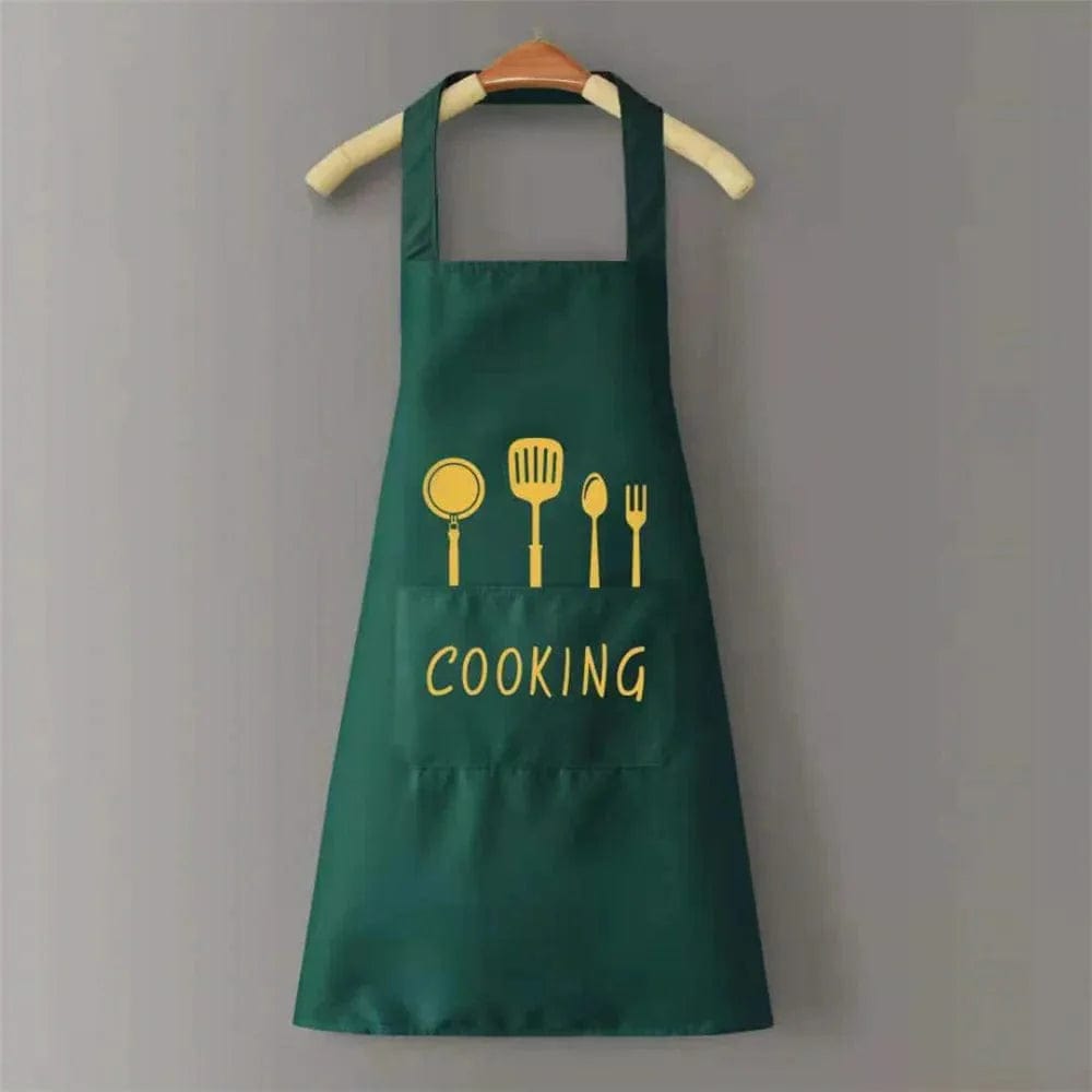 Tablier classique vert en PVC Cooking – Image 3
