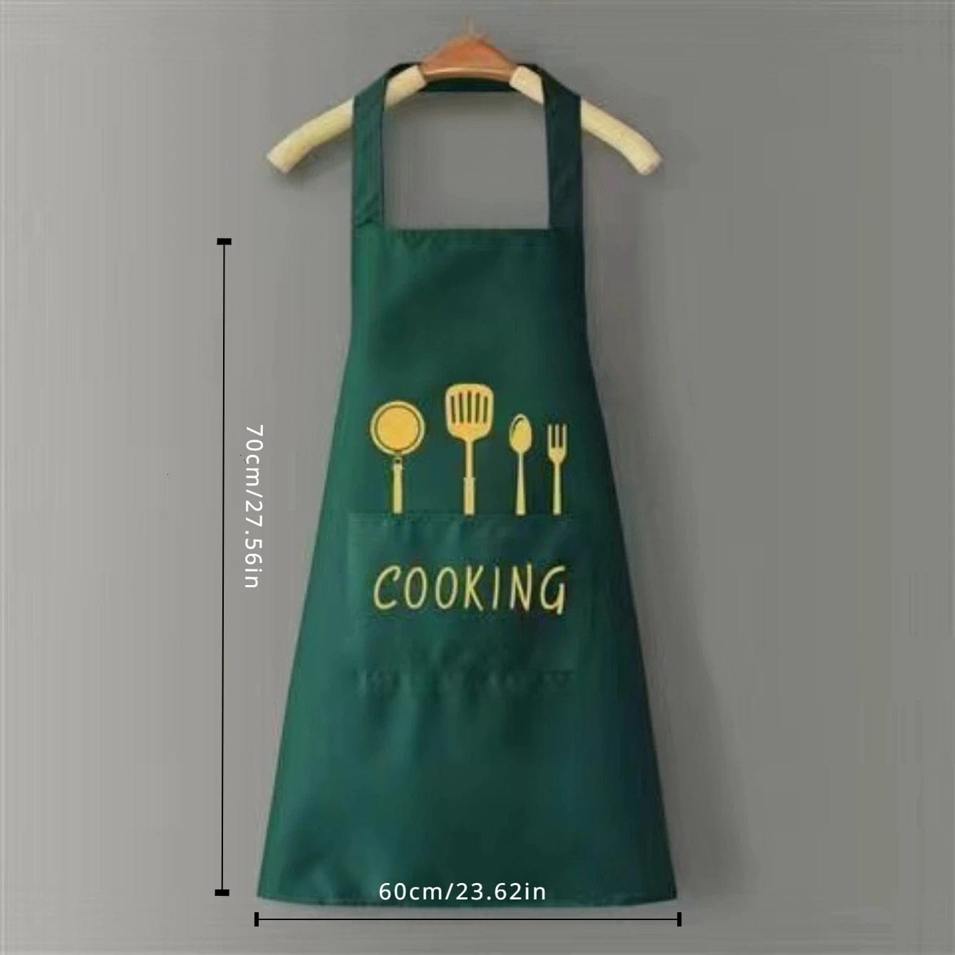 Tablier de Cuisine Classique "Cooking" en PVC Imperméable - Couleur Verte Vert