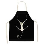 Tablier de Cuisine Dessin de Chat qui grimpe - Lin Japonais - Chat Grimpeur Chat Grimpeur / Adulte 55x68cm