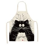 Tablier de Cuisine - Dessins de Chats qui se regardent Eye Contact / Adulte 55x68cm