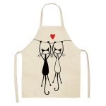 Tablier de Cuisine en Lin Imprimé Chat Japonais - Adulte 55x68cm Loving Cats / Adulte 55x68cm