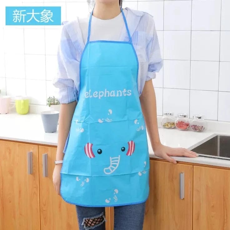 Tablier de cuisine étanche pour enfant - Tablier Panda pour BBQ, cuisine, restaurant - 44.5*67.5cm Elephant