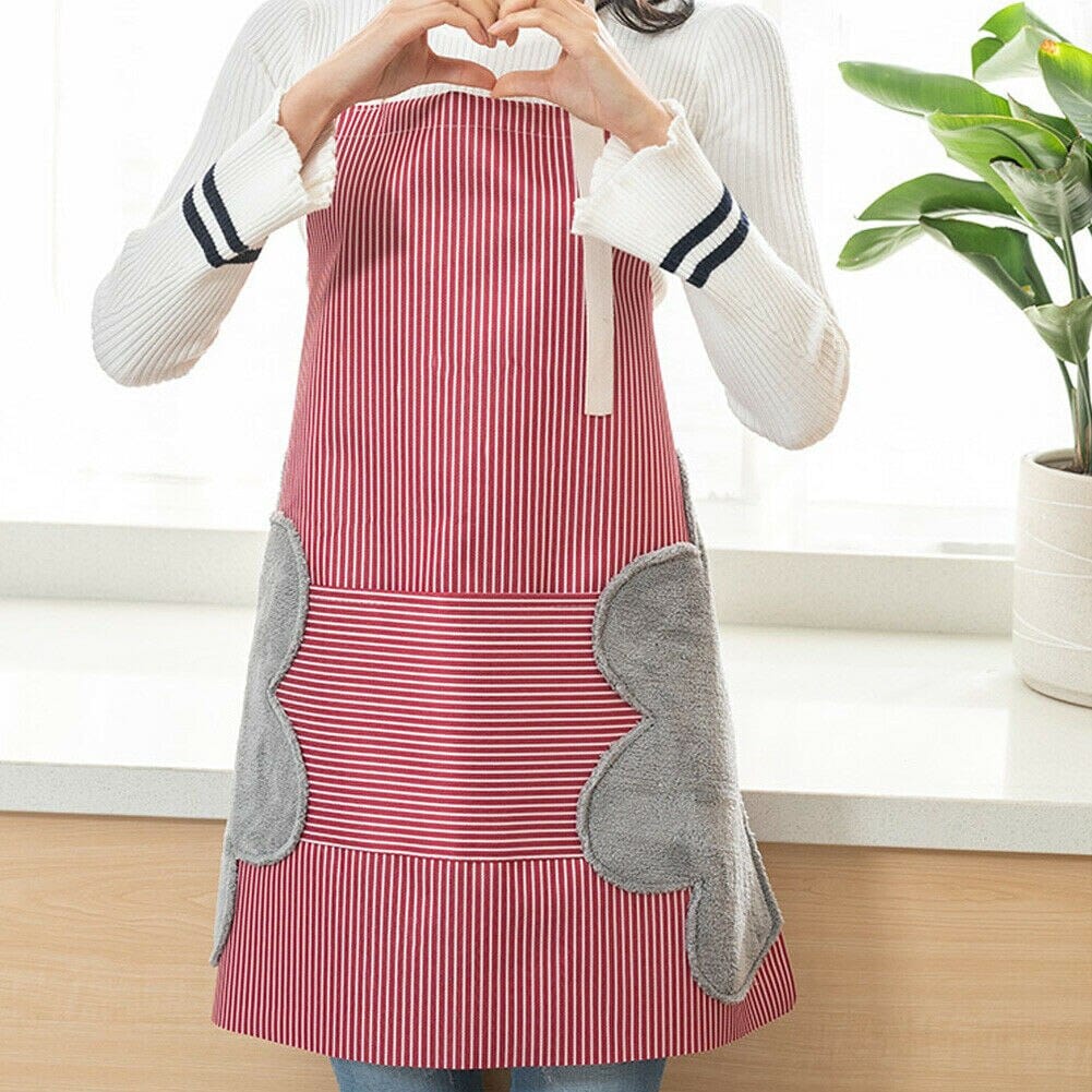 Tablier de cuisine imperméable et facile à nettoyer avec des surfaces essuie-mains Rouge