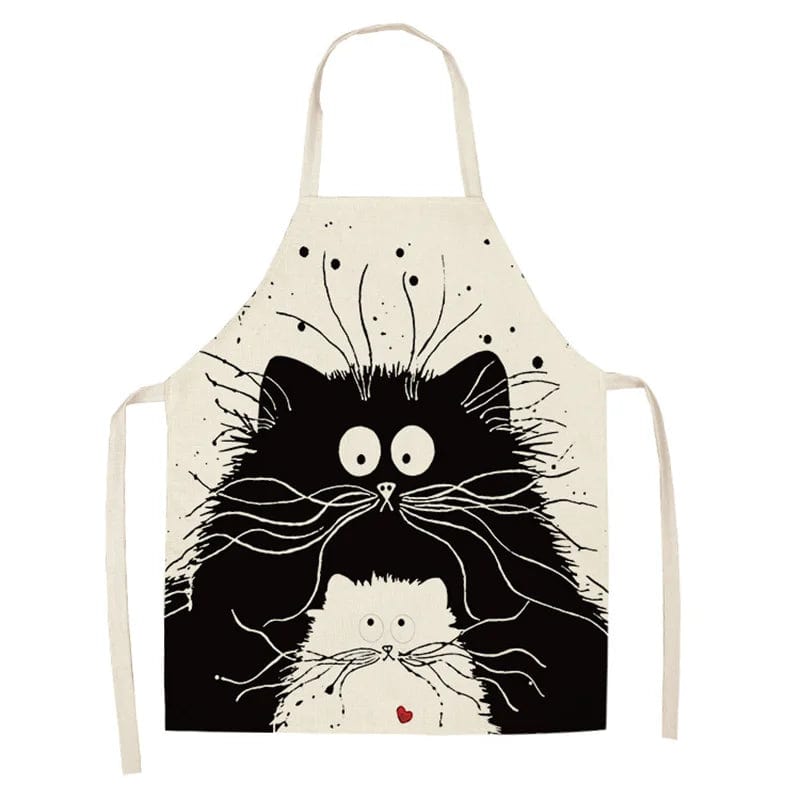 Tablier style japonais avec chat pensif – Image 14