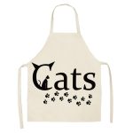 Tablier japonais sans manches motif chat en lin et coton