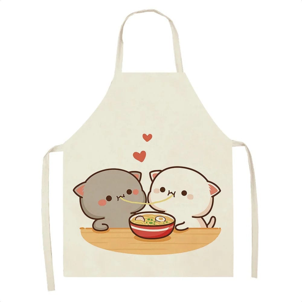 Tablier de Cuisine Kawaï Chats Cartoons Mignons - Taille Adulte A / Adulte : 68 x 55cm
