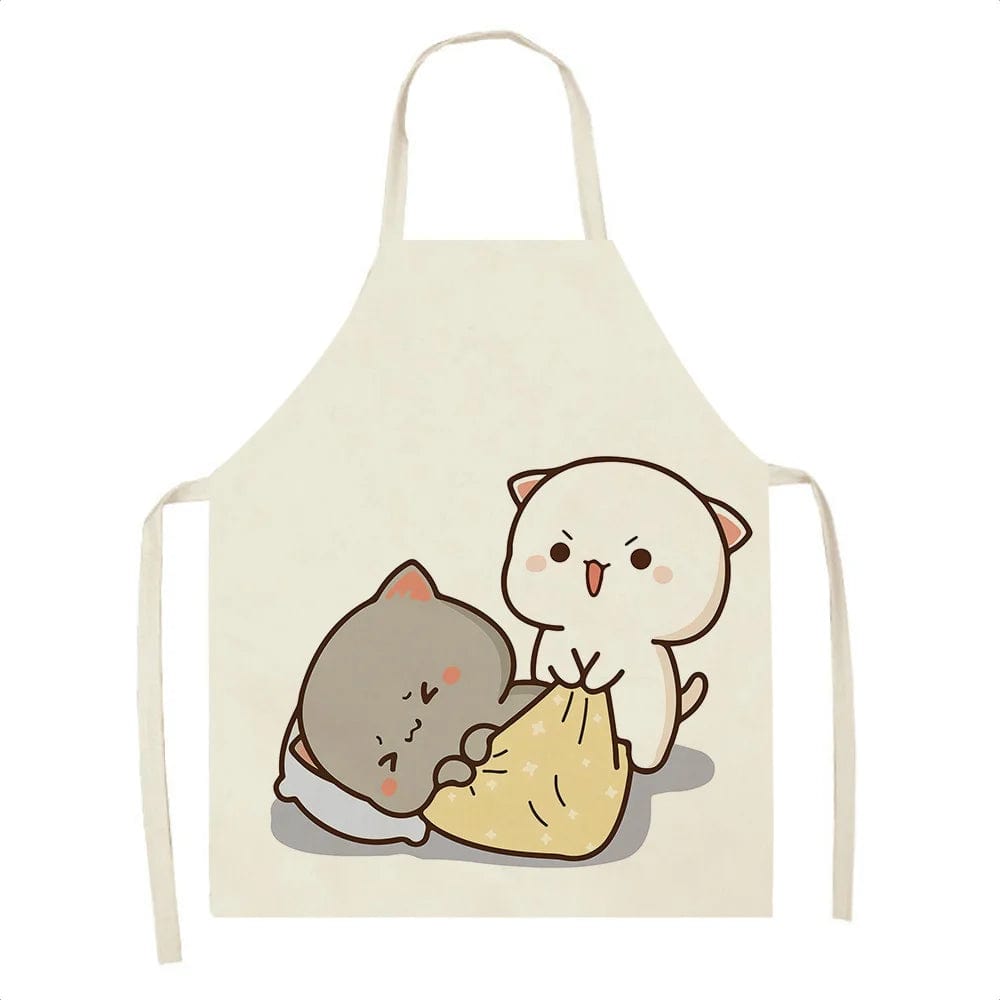 Tablier de Cuisine Kawaï Chats Cartoons Mignons - Taille Adulte C / Adulte : 68 x 55cm