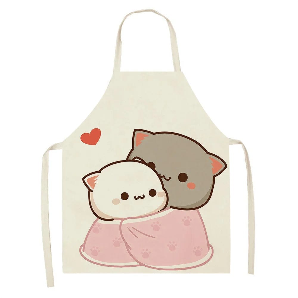 Tablier de Cuisine Kawaï Chats Cartoons Mignons - Taille Adulte D / Adulte : 68 x 55cm