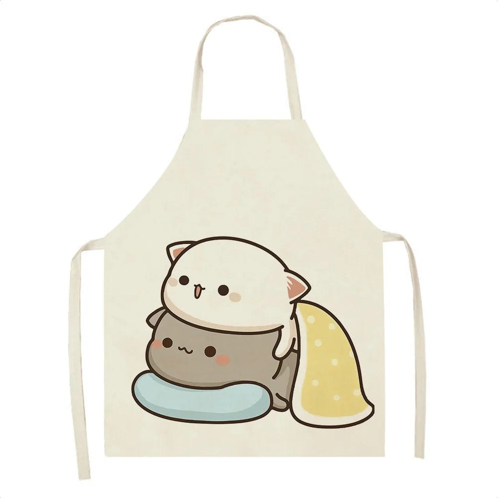 Tablier de Cuisine Kawaï Chats Cartoons Mignons - Taille Adulte E / Adulte : 68 x 55cm