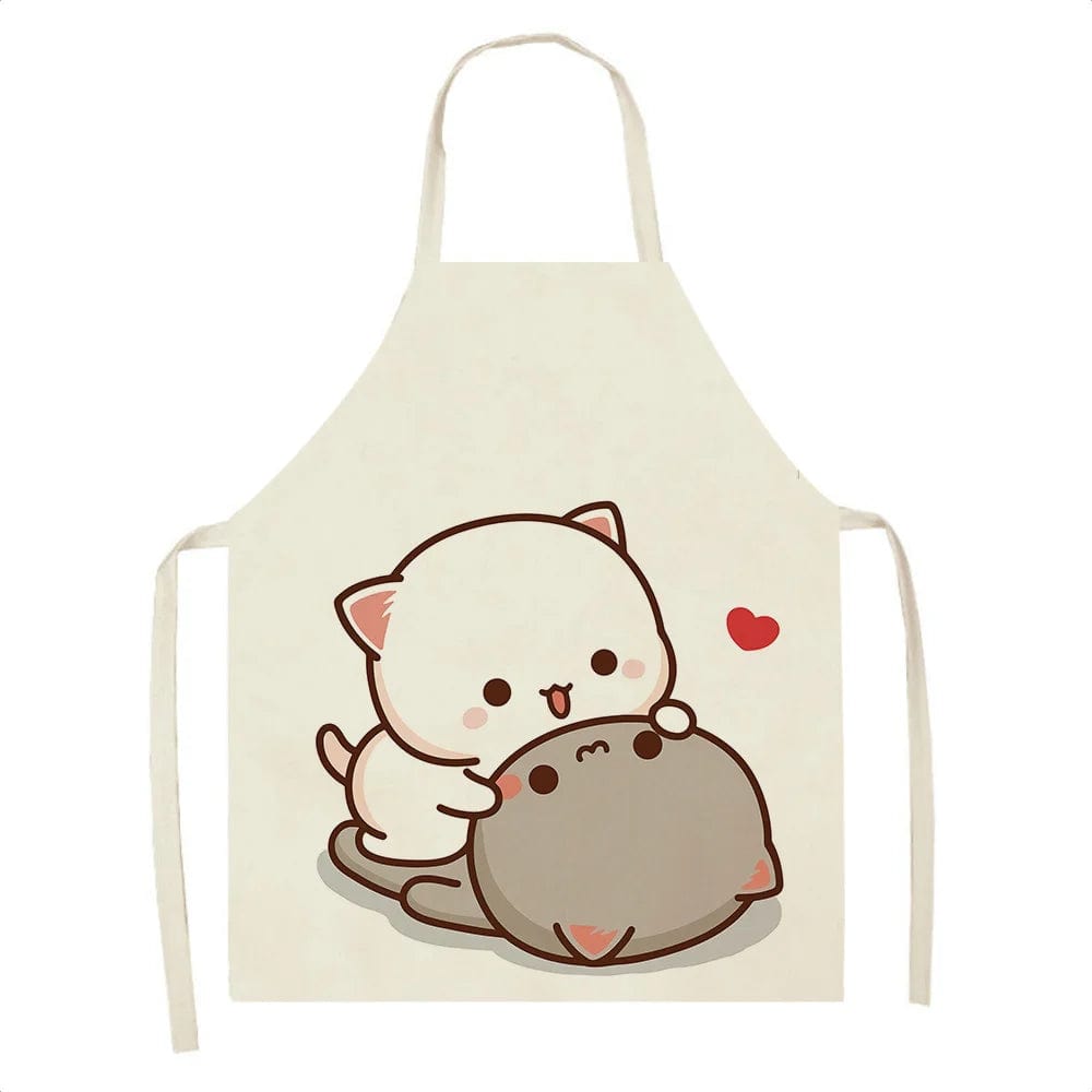 Tablier de Cuisine Kawaï Chats Cartoons Mignons - Taille Adulte G / Adulte : 68 x 55cm