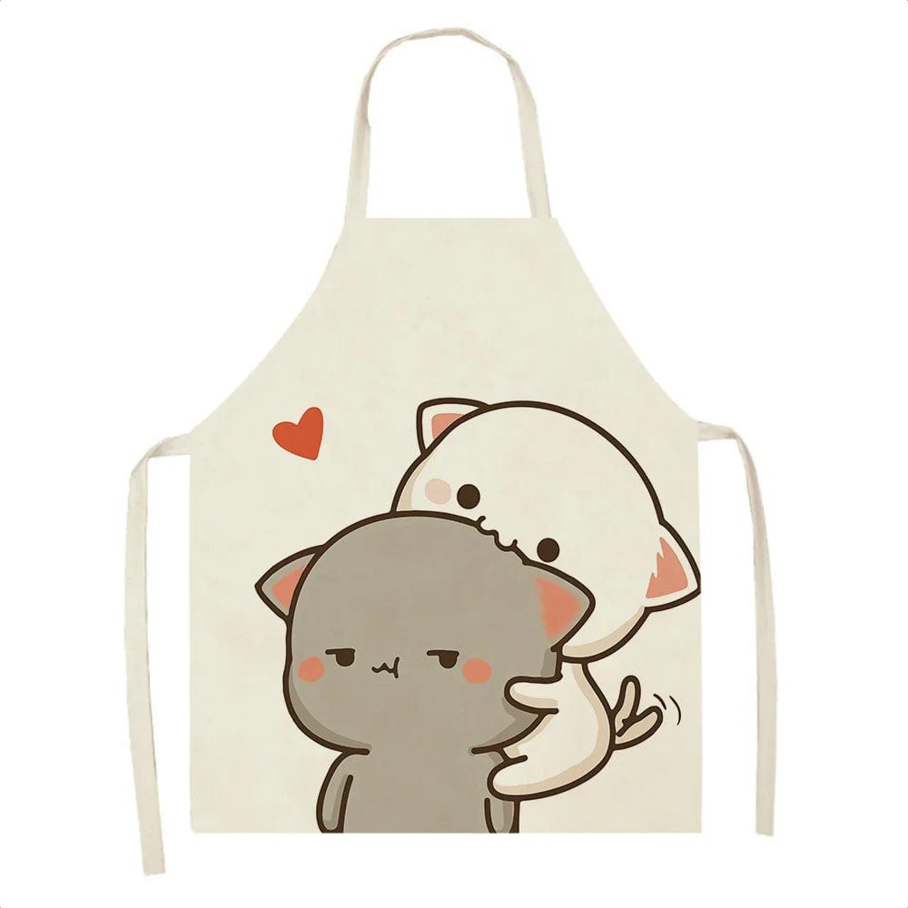 Tablier de Cuisine Kawaï Chats Cartoons Mignons - Taille Adulte I / Adulte : 68 x 55cm