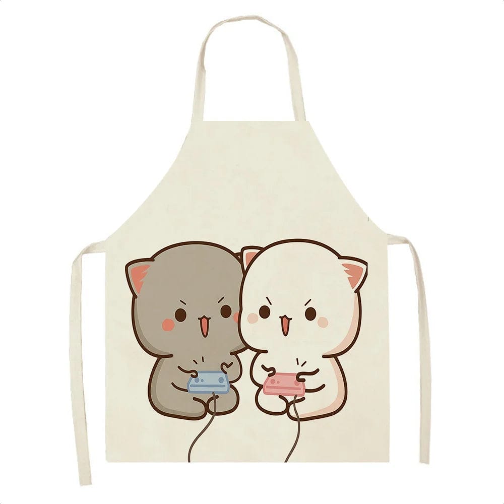 Tablier de Cuisine Kawaï Chats Cartoons Mignons - Taille Enfants H / Enfants : 47 x 38 cm