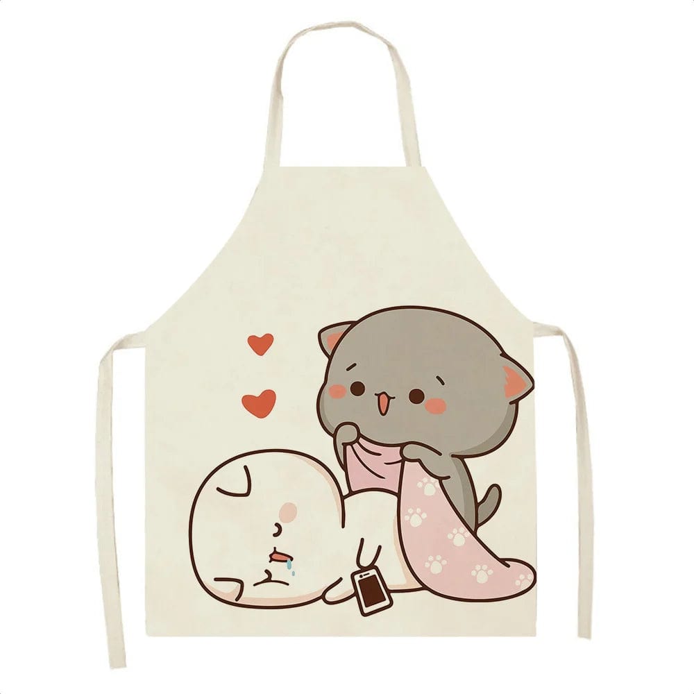 Tablier de Cuisine Kawaï Chats Cartoons Mignons - Taille Enfants M / Enfants : 47 x 38 cm
