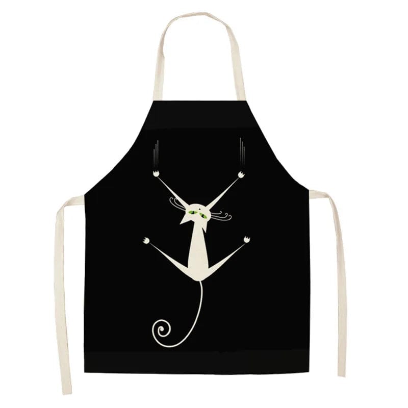 Tablier cuisine chat en lin et coton sans manches – Image 31