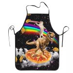 Tablier de cuisine Unisex Space Pizza Cat Meme pour Chefs - Drôle et original! 50X75cm