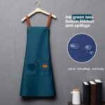 Tablier de cuisine unisexe en tissu non tissé - Bleu-vert - Pour chef, grill, restaurant Bleu-Vert / Adulte Unisexe