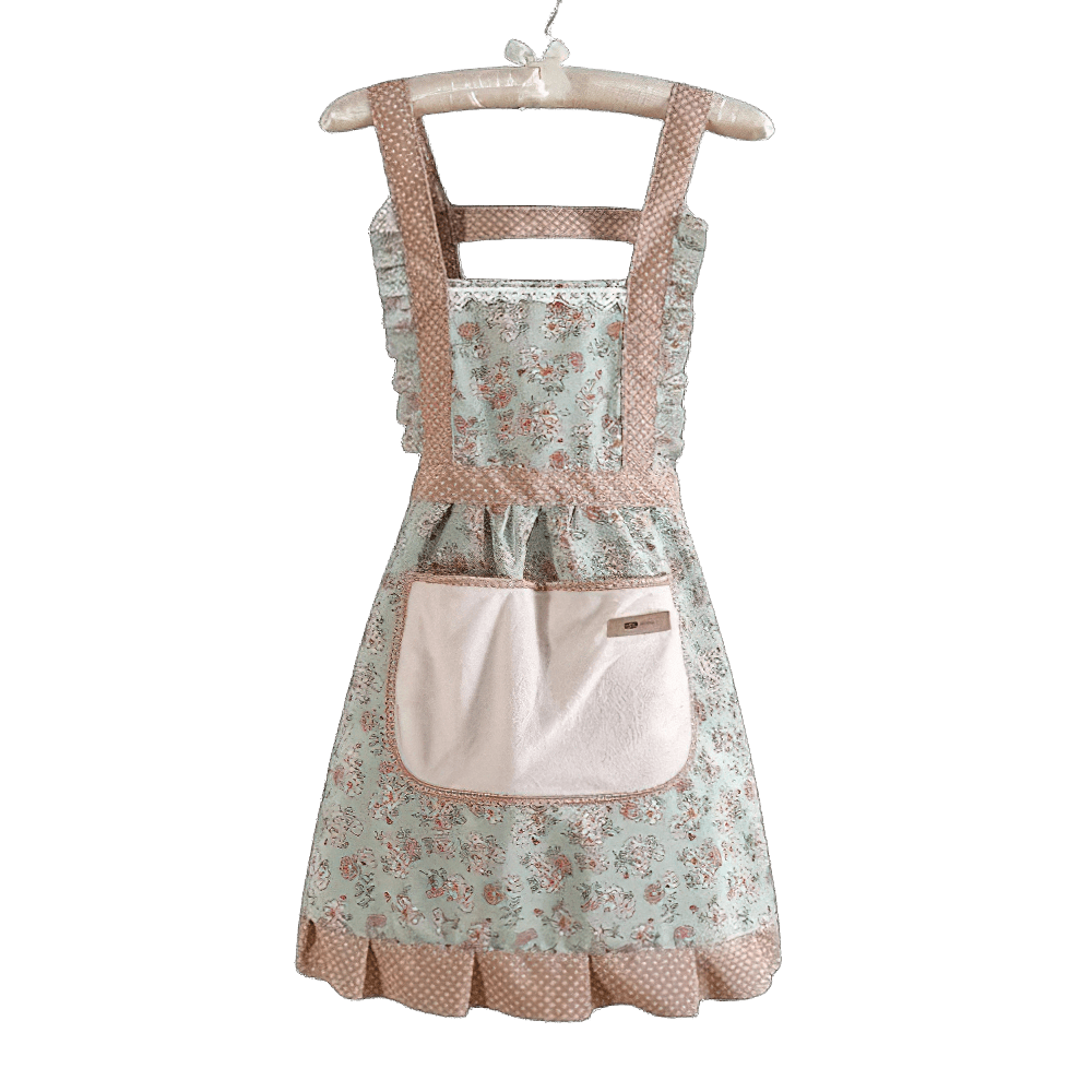 Tablier coton vert style rétro années 50
