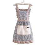 Tablier traditionnel vintage années 50 en coton bleu