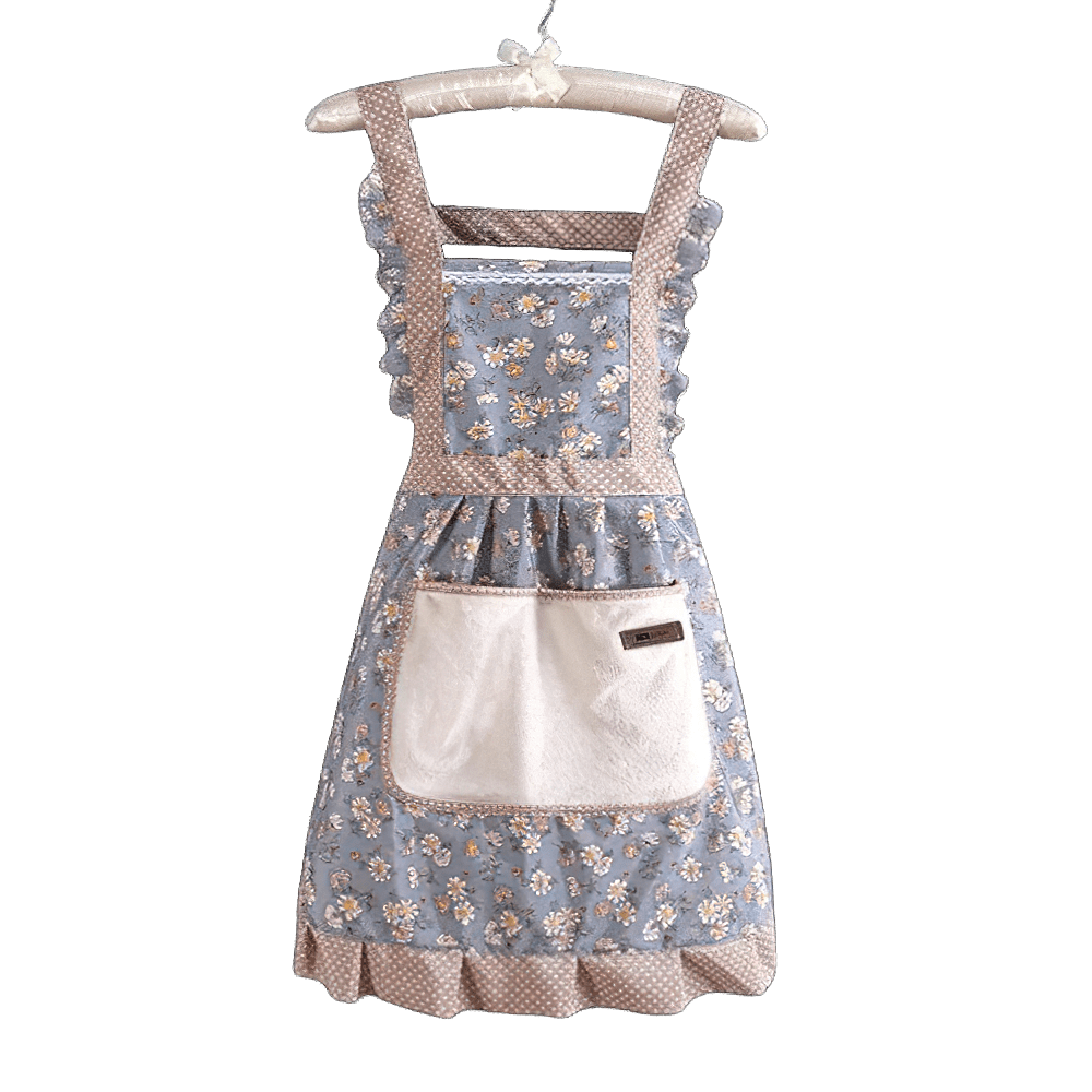 Tablier traditionnel vintage années 50 en coton bleu