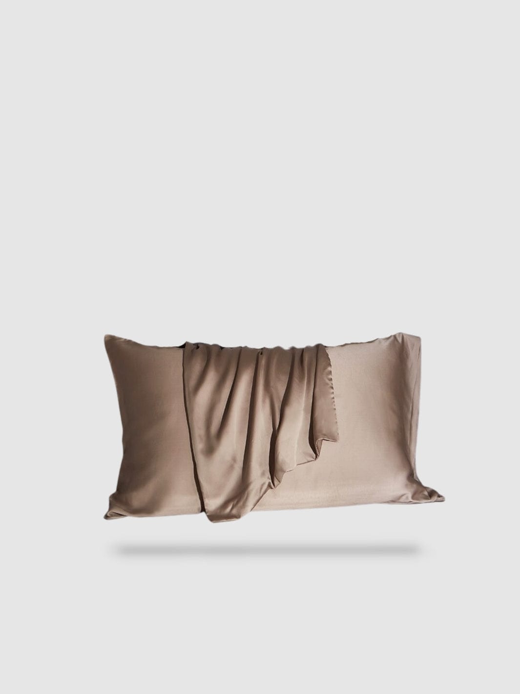 housse de coussin 100% en soie de mûrier 65x65 - Kaki